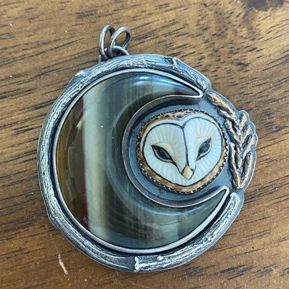 LisaJDesigns and Laura Mears Owl & Polychrome jasper moon 🌔 - Picture 5 of 10